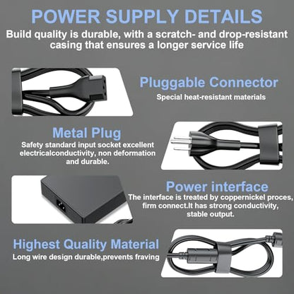 230W Laptop Charger for Lenovo Legion ThinkPad IdeaPad AC Adapter | 20V 11.5A Compatible with Lenovo Legion 5 7 5P Y540 Y545 Y740, ADL230NDC3A ADL230NLC3A, Slim Square Tip Power Supply Cord