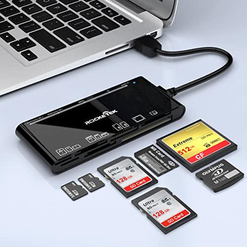 USB3.0 Multi-Card Reader, SD/TF/CF/Micro SD/XD/MS 7 in 1 Fast 5Gbps Memory Card Reader/Writer/Hub for SD SDXC SDHC CF CFI TF Micro SD Micro SDXC Micro SDHC MS MMC UHS-I Cards,for Windows/Linux/Mac OS - color: Black