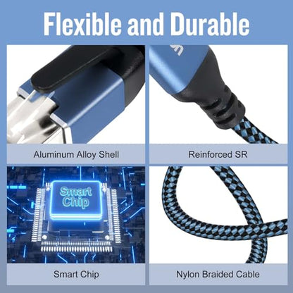 USB to Ethernet Cable, 15Ft USB3.0 A to RJ45 Cable,USB3.0 A to Gigabit Ethernet Cable Compatible Laptop, PC, Switch, Router, Modem and More - size: 15 FT