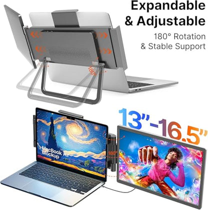 14 inch Portable Monitor FHD 1200P, 14" 1200P Laptop Screen Extender 1920x1200p, 16:10, IPS, HDR, Mini HDMI, USB-C & USB-A