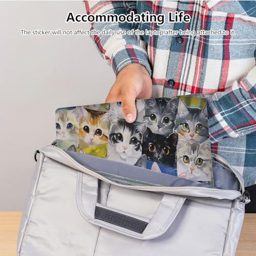 Universal Laptop Skin Sticker with 2 Wrist Pad Skins, Waterproof Scratch Resistant Vinyl Laptop Cover Decal, Cut to Fit for 11–15.6 Inch MacBook HP Dell Lenovo, Cats - color: Cats