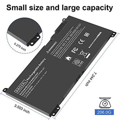 Futurebatt RR03XL Laptop Battery Replacement for Hp ProBook 430 440 450 455 470 G4, 440 450 470 G5, MT20 Series HSTNN-Q01C HSTNN-Q02C HSTNN-Q04C HSTNN-Q06C 851477-421 RR03048XL - size: RR03XL 8.94 4.96 0.71in