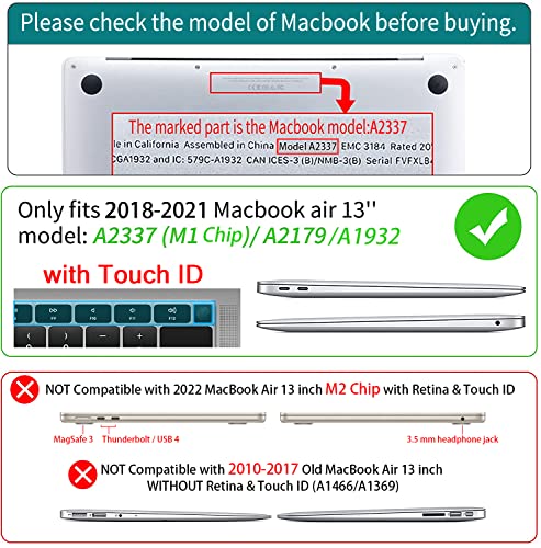 Teryeefi for MacBook Air 13 inch Case Release 2018 2019 2020, Fits Model A2337 M1 Chip, Design Pattern Slim Cover+Keyboard Cover Compatible with 13.3 inch MacBook Air M1 Touch ID, Chrysanthemums - color: Blue Chrysanthemums