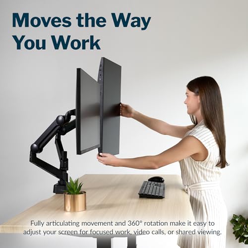 Vari Dual Monitor Arm Series 2 – VESA Compatible Monitor Mount for 2 Screens (27” & 19.8 lbs Each)– Adjustable 360° Rotation, Cable Management. Ergonomic Height Adjustment - size: Dual-Monitor Arm
