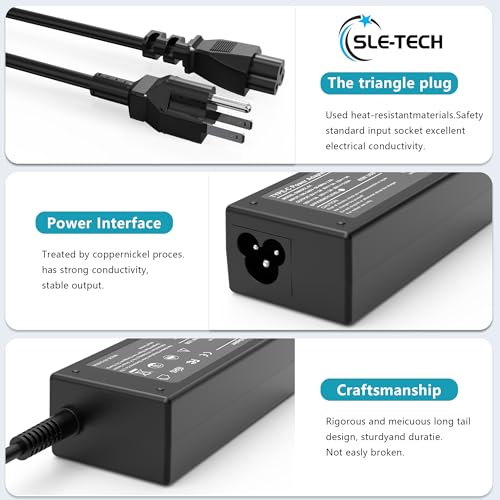 SLE-TECH 65W USB C Laptop Charger Compatible with Hp Chromebook 14 14A G5 11 11A G6 G7 G8 EE R13 X360 Laptops Series - color: black-1