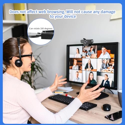 2Pcs Universal Webcam Privacy Cover Desktop Computer Camera Cover | Webcam Cover for Laptop Lens Shutter Cap Hood Plastic Streaming Web Camera Covers Clip for Laptop, Computer Black