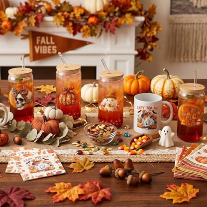 Rngmsi 30 Pcs Fall UV DTF Cup Wrap Pumpkin UV DTF Cup Stickers for 16 OZ | Fall Pumpkin, 16 OZ, Autumn, Waterproof UVDTF Transfer Decals, Glasses Cups Mug DIY Crafts - style: Fall Pumpkin