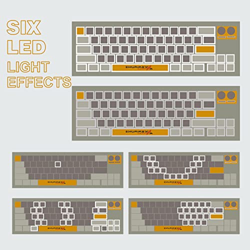 65% Mechanical Gaming Keyboard, Varmilo EC V2 Sakura Switches, BT5.0+USB-C, 4 Devices Connection, LED Backlit 4400mAh Battery, Anti-Ghosting 65 Keys Wireless Keyboard,Win/Mac