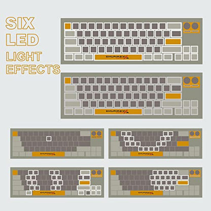 65% Mechanical Gaming Keyboard, Varmilo EC V2 Sakura Switches, BT5.0+USB-C, 4 Devices Connection, LED Backlit 4400mAh Battery, Anti-Ghosting 65 Keys Wireless Keyboard,Win/Mac
