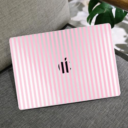 MEEgoodo Case for M5/M4/M3/M2 MacBook Air 15 inch Case 2026 2025 2024 2023, Laptop Shell Fit Model (A3448/A3241/A3114/A2941) for MacBook Air 15.3-inch, Pink Stripes - color: Pink Stripes