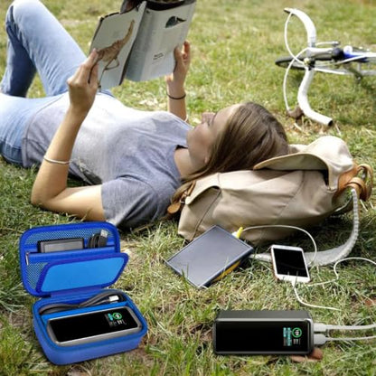 Laptop Power Bank Case for Anker 25000& Prime 27650，Blue | Organizes the Power Bank, Small Cables and 100W Charging Base; Larger 150W Charging Base Does Not Fit, Case Only - color: Blue