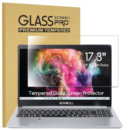 17.3 inch Tempered Glass Laptop Screen Protector for 17.3" HP/Dell/ASUS/Samsung/Lenovo/Acer/LG etc 17.3" 16:9 Laptop,(383 x 215mm,W x H)-9H Hardness, Anti Fingerprint, Bubble Free - size: 17.3" 16:9 Aspect Laptop