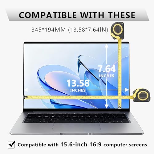 15.6-inch 16:9 Universal Laptop Screen Protector with Tempered Glass | For HP/Dell/Acer/ASUS/Samsung/Lenovo/MSI/Toshiba/LG/Razer Blade, Bubble Free,Anti Scratch Anti-Fingerprint - size: 15.6 Inch (16:9 Aspect Ratio Screen)