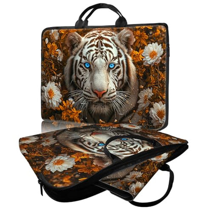 Laptop Bag,14 15 15.6 inch Laptop Case Sleeve,Computer Sleeve with Handle for Women Men,Carrying Case for MacBook,Dell,Lenovo,Notebook Computer,White Tiger Flower - color: White Tiger Flower