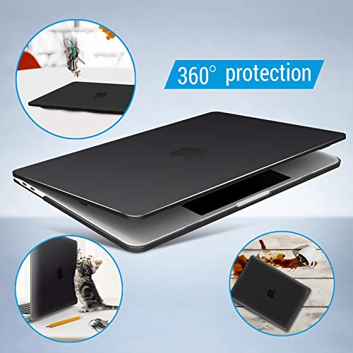 IBENZER Compatible with MacBook Pro 13 Inch Case M2 M1 2026 2025 2024 2023 2022 A2338 A2289 A2251 A2159 A1989 A1706 A1708, Hard Shell Case & Keyboard Cover for Mac Pro 13, Black, T13BK+1A - color: Black