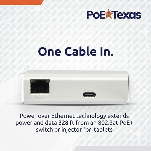 PoE+ to USBC Power Delivery Compatible with Tablet Computers Like iPad Pro Gen 3, Microsoft Surface Go, Google Pixel, and More (USB-C Power Compatible w/iPad Pro) (Gigabit Power + Data 2) - size: Gigabit Power + Data 2