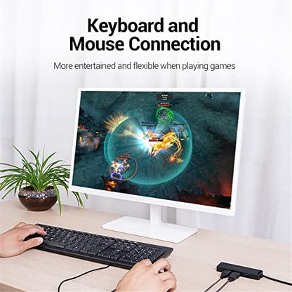 VENTION USB 3.0 Hub, 4 Ports USB Hub Ultra-Slim Data USB Hub 0.5FT Extended Cable [Charging Supported], Compatible with MacBook, Laptop, Surface Pro, PS4, PC, Flash Drive, Mobile HDD (0.15m/0.5ft)