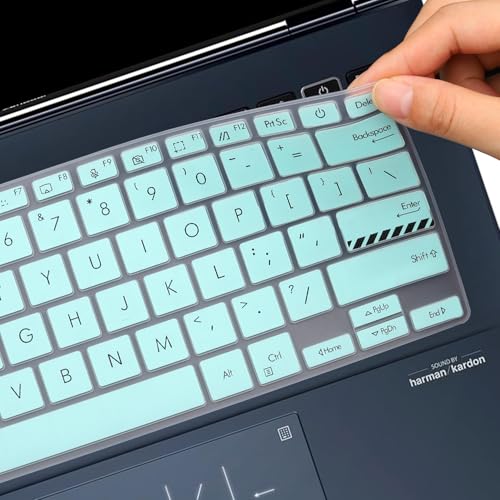 Keyboard Cover Skin for ASUS ZenBook 14X OLED UX3404 UX3405, ZenBook 14 Q425 Q415 Q410VA Q415 Q420 Q420VA, ZenBook Flip 14 OLED UP3404, ZenBook Pro UX6404 14 inch Laptop US Layout-Hotblue - color: Hotblue