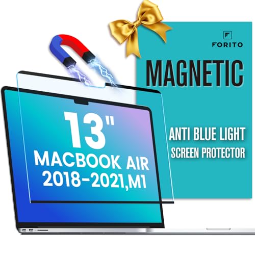 F FORITO Magnetic Anti Blue Light Screen Protector Compatible with MacBook Air 13 inch (2018, 2019, 2020, 2021, M1), Bubble-Free Install, Removable & Reusable Anti Glare Matte Laptop Screen Shield - size: for MacBook Air 13"(2018-2021, M1)