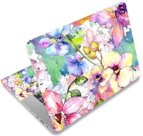 icolor Laptop Skin Sticker Decal 12 13 13.3 14 15 15.4 15.6 inch Personalized Universal Notebook Vinyl Skin Stickers Cover Art Decal Computer Protector (Flowers) - color: flowers