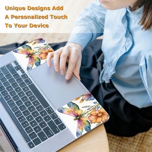 Universal Laptop Skin Sticker with 2 Wrist Pad Decals, 3-Piece Removable Vinyl Laptop Cover, Color Dragonfly Waterproof Anti-Scratch, Easy-Trim Fit for 13.3" 14" 15.6" Laptops - color: Color Dragonfly