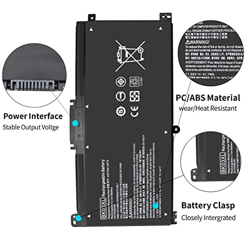 BK03XL 916811-855 Battery for HP Pavilion X360 14-ba0xx 14-ba1xx 14m-ba0xx 14m-ba1xx 14-ba253cl 14m-ba011dx 14m-ba013dx 14m-ba114dx 14m-ba015dx 14-ba125cl 14-ba153cl 14-ba051cl 14-ba175nr 916812-855 - size: 7.35 x 3.5 x 0.5 inches BK03XL BATTERY