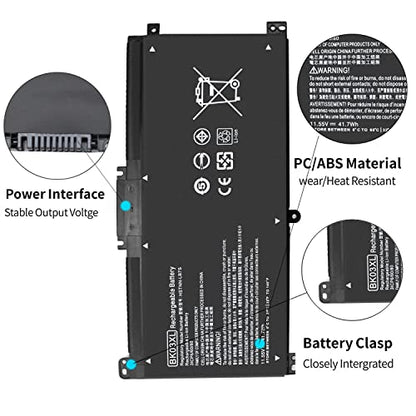 BK03XL 916811-855 Battery for HP Pavilion X360 14-ba0xx 14-ba1xx 14m-ba0xx 14m-ba1xx 14-ba253cl 14m-ba011dx 14m-ba013dx 14m-ba114dx 14m-ba015dx 14-ba125cl 14-ba153cl 14-ba051cl 14-ba175nr 916812-855 - size: 7.35 x 3.5 x 0.5 inches BK03XL BATTERY