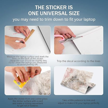 Laptop Skin Sticker Decal 15-15.6 Inches, Universal Reusable Vinyl Sticker for 12.1 13 13.3 14 15.4 Inches Netbook/Notebook PC, Waterproof & Scratch-Resistant (Marble) - color: Marble