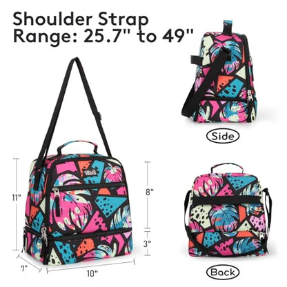 Tilami Rolling Backpack & Lunch bag for Kids 19 Inch Wheeled Bookbag for Boys & Girls for School & Travel,Arts Pink - color: Arts Pink