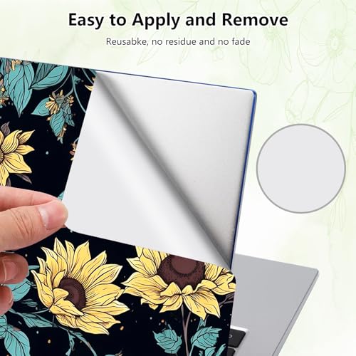 Laptop Skin Sticker Decal, Universal Reusable Vinyl Laptop Cover for 12" 13" 13.3" 14" 15" 15.4" 15.6" Notebook PC, Waterproof Scratch-Resistant with 2 Wrist Pads, Easy to Apply & Remove,Art Flowers - color: Art Flowers