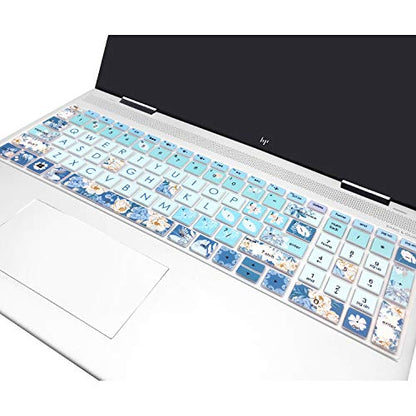Keyboard Cover for HP Envy x360 15.6''Series/Pavilion 15/ Pavilion x360 15.6” Series/Envy 17 17.3" Series/HP Laptop 15t 17t 17-ca0011nr 17-by0040nr, Peony - color: Peony