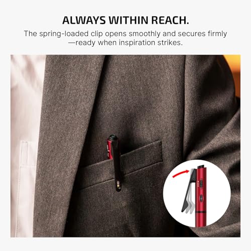 OLIGHT O'Pen 3 EDC Pen Light, 120 Lumens LED Flashlight with Green Beam, 4-in-1 Bolt Action Pen with Nib & Clip Light, USB-C Rechargeable for Writing, Presentation, Inspection and Outdoor (Wine Red) - color: Wine Red