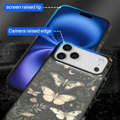 CARLOCA Case for iPhone 17 Pro Max,Gothic Dark Butterfly Design Hybrid Dual Protection Soft TPU Hard PC Shockproof Anti Scratch Men & Women Stylish Protective Phone Case - color: Gothic Dark Butterfly, size: iPhone 17 Pro Max