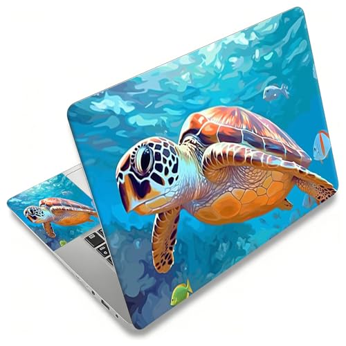 Laptop Skin Sticker Decal, Universal Reusable Vinyl Laptop Cover for 12" 13" 13.3" 14" 15" 15.4" 15.6" Notebook PC, Waterproof Scratch-Resistant with 2 Wrist Pads, Easy to Apply & Remove,Sea Turtle - color: Sea Turtle