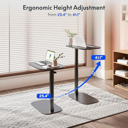 FLEXISPOT Adjustable C Table, Mobile Snack Side End Table Sofa Couch Bedside Table Laptop Cart TV Tray Night Stand Small Space Side Table(23.6" W x 13.8" D,Black) - color: Black, size: 24x14