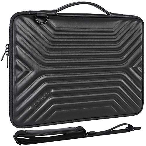DOMISO 15.6 Inch Laptop Sleeve Bag with Strap, Shockproof Waterproof Protective Case for 15-15.6" Laptops, MacBook Pro, Acer Aspire, HP Envy, Lenovo IdeaPad, Dell, Black - color: Black-with Strap, size: 15 - 15.6 Inch