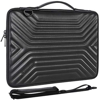 DOMISO 15.6 Inch Laptop Sleeve Bag with Strap, Shockproof Waterproof Protective Case for 15-15.6" Laptops, MacBook Pro, Acer Aspire, HP Envy, Lenovo IdeaPad, Dell, Black - color: Black-with Strap, size: 15 - 15.6 Inch
