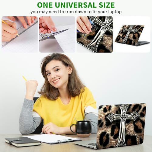 Laptop Skin Sticker Decal, Universal Protective Cover Fit 12 13 14 15.6 Inch Notebook, Reusable Water-Resistant Vinyl Decal w/ 2 Wrist Pads for Business Travel Office, Leopard Print Art - color: Leopard Print Art