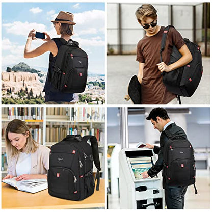 17.3 inch Laptop Backpack,Large Backpack Computer Bookbag Rucksack with USB Charging Port,Water Resistant Sturdy Backpack for Business College School Travel,Men Women Casual Daypack,Black - color: Black