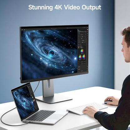 Cable Matters Long USB C Monitor Cable - 8.2ft / 2.5m, Supports Up to [4K@60Hz Video, 240W Charging, 5Gbps Data Transfer], USB C Display Cable, USBC Video Cord, Works with CarPlay, Android Auto - size: 8.2 ft