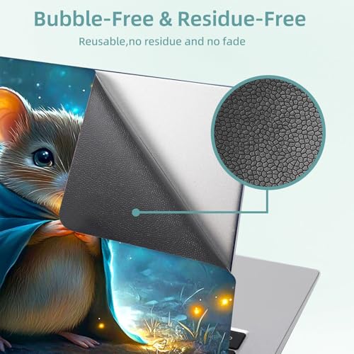 Universal Laptop Skin Decal, 3-Piece Vinyl Protector for 12 13 14 15.6" Notebook, Waterproof Anti-Scratch, Easy Trim & Bubble-Free Finish, Cute Little Mouse - color: Cute Little Mouse
