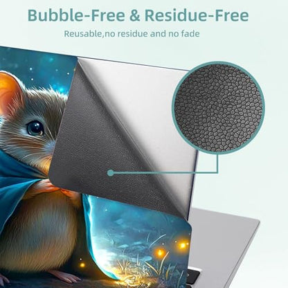 Universal Laptop Skin Decal, 3-Piece Vinyl Protector for 12 13 14 15.6" Notebook, Waterproof Anti-Scratch, Easy Trim & Bubble-Free Finish, Cute Little Mouse - color: Cute Little Mouse