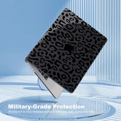 Teryeefi Hard Shell for MacBook Air 13 inch M4 M3 M2 Fit Model A3240/A3113/A2681, Laptop Protective Case with Keyboard Cover Trackpad Film for 2022-2025 MacBook Air 13.6, Leopard Print Black - color: Leopard Print Black