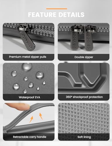 DOMISO 14 inch Laptop Sleeve with Handle Shockproof Computer Bag Waterproof EVA Protective Carrying Case for 14" ThinkPad E480/Yoga 920/13.5" Microsoft Surface Book/HP Pavilion 14 Stream 14, Dark Grey - color: Dark Grey, size: 14 inch
