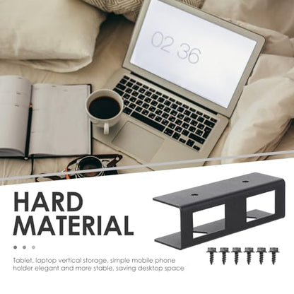 Cabilock Desk Laptop Mount Carbon Steel Notebook Holder for Study Room Office Use Black Portable Laptop Support Rack