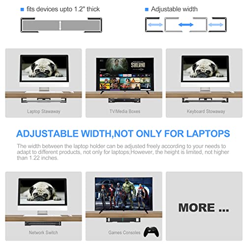 GOME Under Desk Laptop Mount Metal Bracket with Felt Board, Under Desk Laptop Tray Holder Shelf with Screws to Enhanced Stability