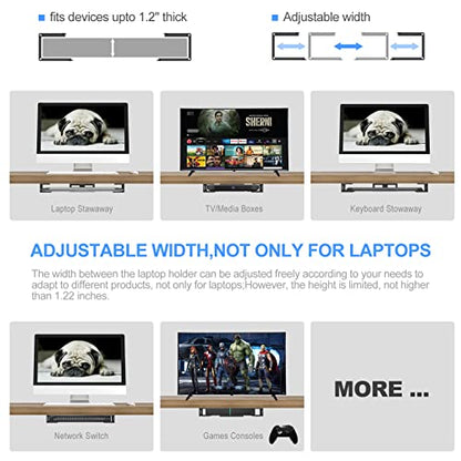 GOME Under Desk Laptop Mount Metal Bracket with Felt Board, Under Desk Laptop Tray Holder Shelf with Screws to Enhanced Stability
