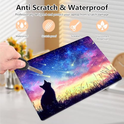 Laptop Skin Sticker Decal 15.6 Inch,12 13 13.3 14 15 15.6 in Laptop Netbook Skins for Notebook,Art Decal Removable Waterproof Scratch Resistant,Universal Vinyl Cover,Colorful Galaxy Cat - color: Colorful Galaxy Cat