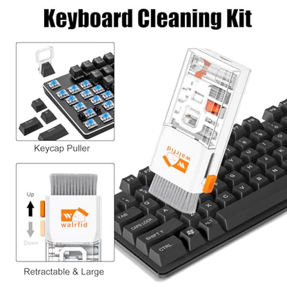 walrfid Laptop Keyboard Cleaner Kit with 80ml Screen Cleaner Spray, 15-in-1 Phone Computer Screen Cleaning Tool for iPhone iPad MacBook, Multi-Function Electronics Cleaning Kit for PC, Camera, White