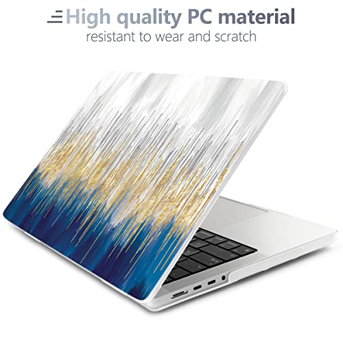 Batianda Case for New MacBook Pro 16 Inch 2026 M5 2024 2023 2021 Release with M4 M3 M2 Pro/ M1 Max, Ultra Slim 1.2mm Glossy Hard Shell Protective Skin Keyboard Cover 4-in-1 Bundle, Blue Gold - color: Blue Gold